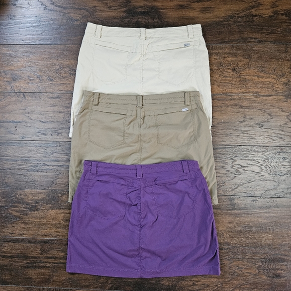 Eddie Bauer Women's Bundle of 3 Travex Stretch Tech Skorts Size 12 Purple Cream - Picture 4 of 16
